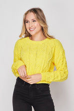 Lemon Cropped Cable Knit Soft Knitwear