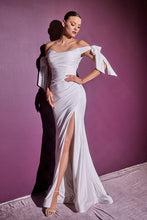 Off White One Shoulder Satin Bridal Wedding Dress
