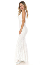 Ivory Light Pink Scalloped Sheer Rose Lace Bridesmaids Formal Dress