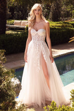 Off White Wrapped Chest Slit White Gauze Embroidered Wedding Dress