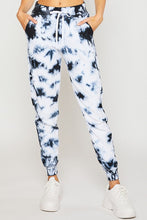 White/Black Fleece Tie Dye Relax Fit Jogger