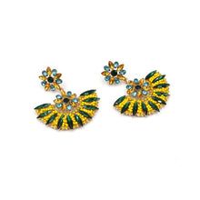 Baroque Sector Rhinestone Earrings