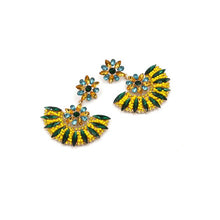 Baroque Sector Rhinestone Earrings