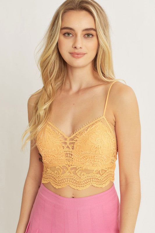 Sorbet Woven Solid Laced Bralette