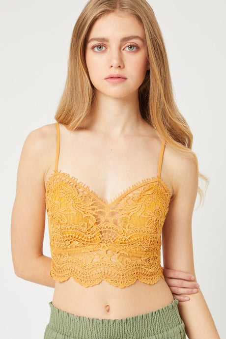 Mango Woven Solid Laced Bralette