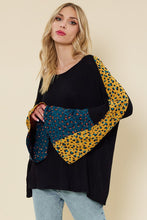 Black Mini Waffle Bell Sleeve Tunic Top