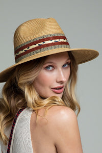 Dark Natural Braided Trim Panama Hat