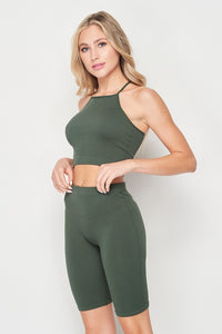 Green Shorts & Tank Top 2 Piece Set