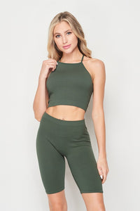 Green Shorts & Tank Top 2 Piece Set