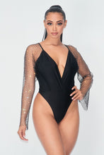Black Rhinestone Bodysuit