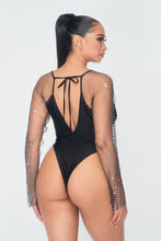 Black Rhinestone Bodysuit