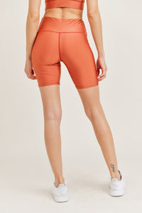 Orange Sports Bra & Biker Short Set