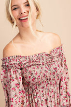 Mauve Multi Ditsy Floral Smocked Top