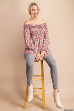 Mauve Multi Ditsy Floral Smocked Top
