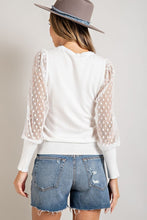 White Polka Dot Crew Neck Sweater