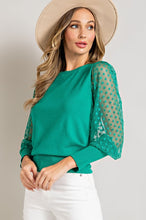 Kelly Green Polka Dot Crew Neck Sweater