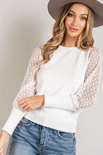White Polka Dot Crew Neck Sweater