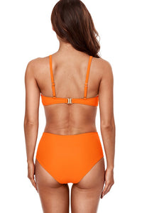 Orange Bikini Top With High Rise Bottoms