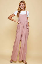 Mauve Shirring Detail Overalls Jumpsuit
