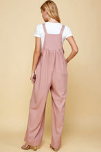 Mauve Shirring Detail Overalls Jumpsuit