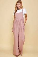 Mauve Shirring Detail Overalls Jumpsuit