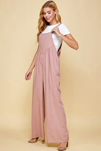 Mauve Shirring Detail Overalls Jumpsuit