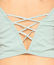 Sage Solid Padded Criss Cross Back Bra Top