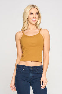 Khaki Solid Padded Criss Cross Back Bra Top