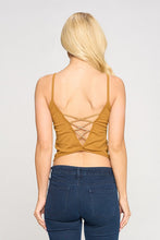 Khaki Solid Padded Criss Cross Back Bra Top