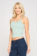 Sage Solid Padded Criss Cross Back Bra Top
