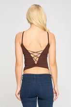 Brown Solid Padded Criss Cross Back Bra Top