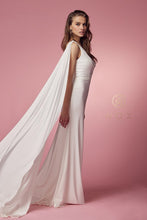 White Party Cocktail One Shoulder Drape Sleeve Mermaid