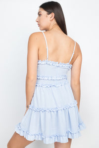 Light Blue Mini Zip Dress