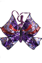 Purple Multi Sequins Butterfly Bra