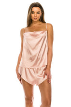 Pink Satin PJ Short Set