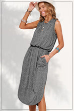 Grey Sleeveless Summer Casual Long Dress