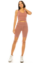 Blush Crop Tank Top Biker Short Set