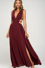 Red Brown Athena Solid Maxi Dress