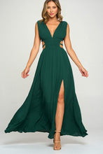 Hunter Green Athena Solid Maxi Dress