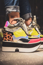 Lime Platform Fashion Wedge Sneaker