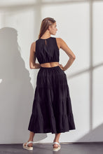 Black Maxi Cutout Dress With Pockets