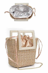 Natural Straw Cross Basket Bag