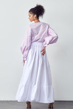 White Pocketed Flared Maxi Skirt