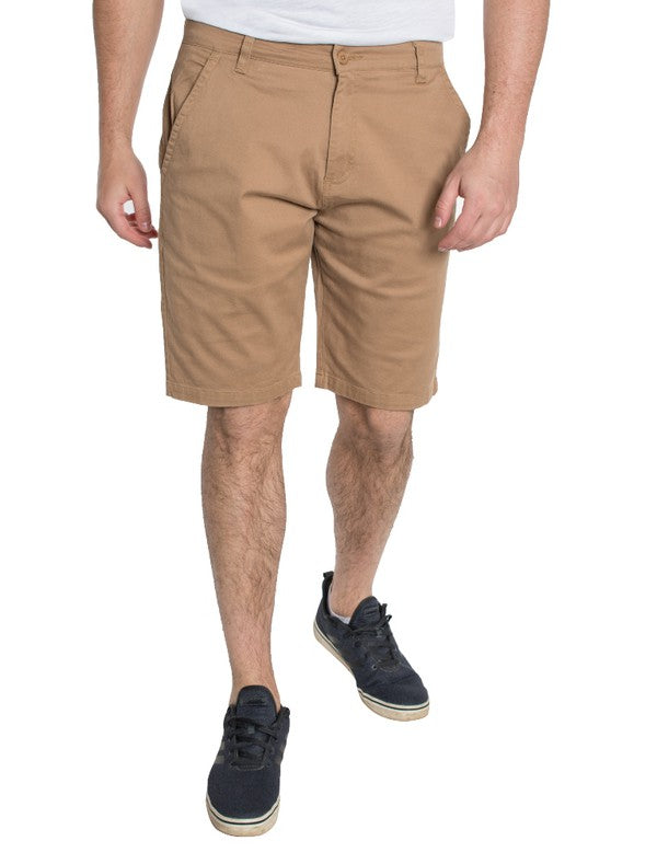 Khaki Men's Twill Chino Stretch Shorts