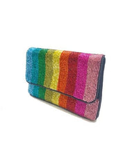 Striped Mini Clutch Bag