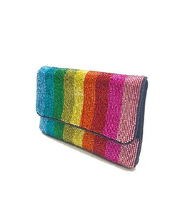 Striped Mini Clutch Bag