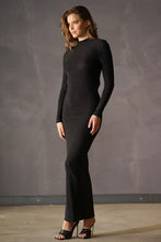Black Open Back Long Dress With Jewelry Detail