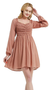 Mocha Formal Long Sleeve Dress