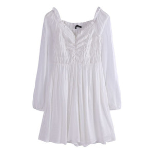 White Formal Long Sleeve Dress