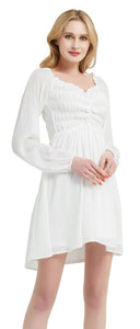 White Formal Long Sleeve Dress